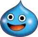 A blue, tear-drop shaped creature with large round black eyes, a wide mouth and a red tongue.