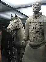 Lifesize calvalryman from the Terracotta Army, Qin dynasty, c. 3rd century BCE