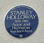 blue plaque commemorating Holloway