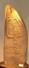 A neolithic Sardinian menhir (c. 2500&nbsp;BC) recovered at Laconi and assigned to the Abealzu-Filigosa culture