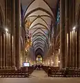 Nave of Strasbourg Cathedral (mid-13th century), looking east
