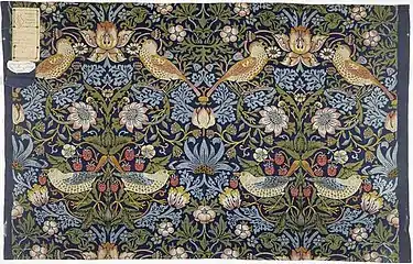 Strawberry Thief, furnishing fabric, designed Morris, 1883