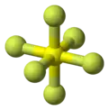 Ball and stick model of sulfur hexafluoride