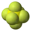 Spacefill model of sulfur hexafluoride