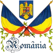 Flag and coat of arms of Romania