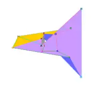 Interactive Szilassi polyhedron model with each of 7 faces adjacent to every other – in the SVG image, move the mouse to rotate it