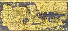 Tabula Rogeriana world map by Muhammad al-Idrisi in 1154north is to the bottom