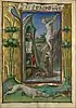 Saint Jerome in the Desert, by Taddeo Crivelli (died about 1479)[Note rabbit being chased by a domesticated hound]