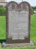 The Ten Commandments on a monument on the grounds of the Texas State Capitol