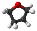 Ball-and-stick model of the tetrahydrofuran molecule