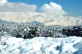 Tehran and Mount Tochal in the winter of 2006