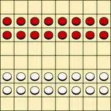 8x8 board, starting position in Turkish and Armenian draughts