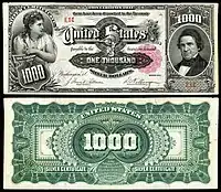 $1000 Silver Certificate, Series 1891, Fr.346e, depicting William Marcy