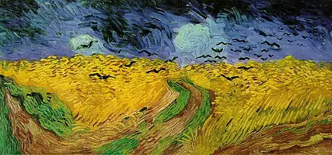 Wheat Field with Crows (1890), one of the last paintings of Vincent van Gogh, captures his agitated state of mind.