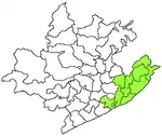 visakhapatnam City district in green