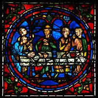 Detail of a 13th-century window from Chartres Cathedral
