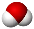 Space filling model of a water molecule