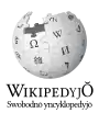 Wikipedia logo showing "Wikipedia: The Free Encyclopedia" in Silesian