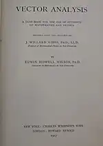 Title page to a 1907 copy of Vector Analysis
