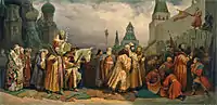 Palm Sunday procession, Moscow, with Tsar Alexei Michaelovich (painting by Vyacheslav Schwarz, 1865)