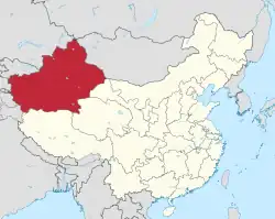 Location of East Turkestan