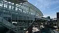 YVR–Airport station's platform and west portal; the station is the terminus of the Canada Line's airport branch.