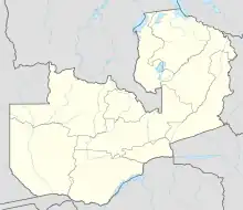 Map of Zambia and the surrounding region showing relevant locations