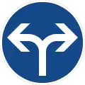 Sign 214-30Left ahead or right ahead