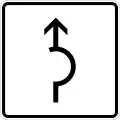 Directional indications by arrows, detour signs, semicircle