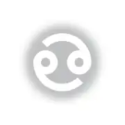 The symbol on a background colored as the Moon, the ruling planet