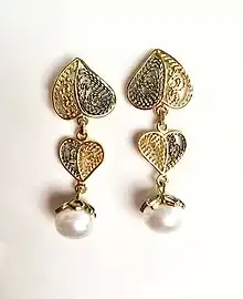 Ornate pearl earrings