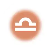 The symbol on a background colored as Venus, the ruling planet